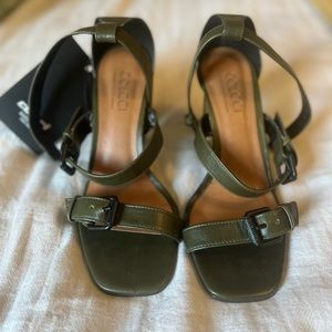 Strappy Square-toe Heeled Sandals